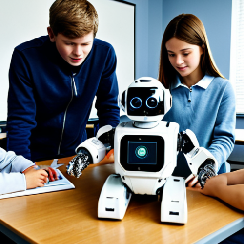 **

"A group of fully clothed students participating in a robotics educational program, building a robot together in a classroom setting, appropriate attire, safe for work, perfect anatomy, natural proportions, family-friendly, high quality, professional photography, educational setting."

**