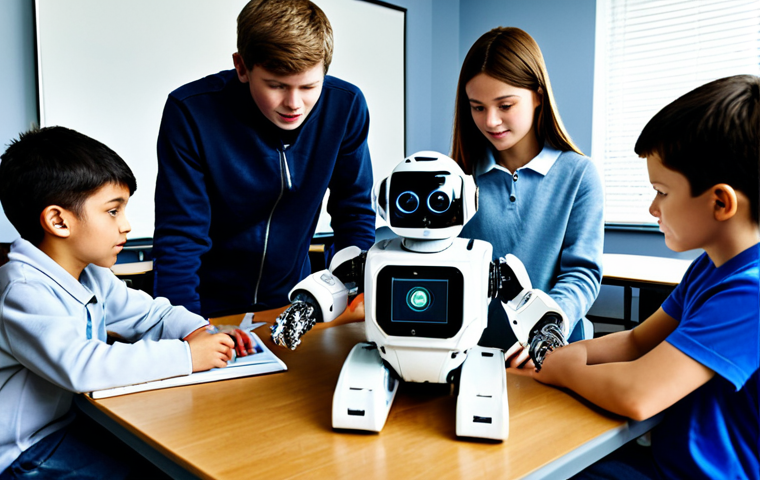 **

"A group of fully clothed students participating in a robotics educational program, building a robot together in a classroom setting, appropriate attire, safe for work, perfect anatomy, natural proportions, family-friendly, high quality, professional photography, educational setting."

**