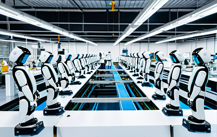 **

A modern factory floor with robotic arms assembling electronics. Workers in clean, professional attire are monitoring the process. Bright, well-lit environment. Focus on efficiency and teamwork. Safe for work, appropriate content, fully clothed, professional. Perfect anatomy, correct proportions, natural pose, well-formed hands, proper finger count, natural body proportions, high quality, professional photography.

**