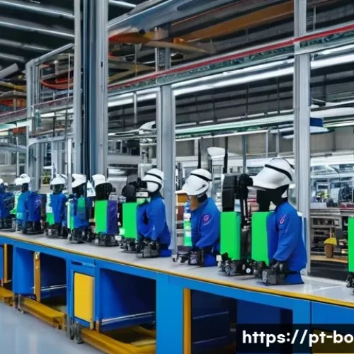 Home 33 로봇기술사 최신 트렌드 - A modern industrial assembly line in Brazil featuring collaborative robots (cobots) working side by ...