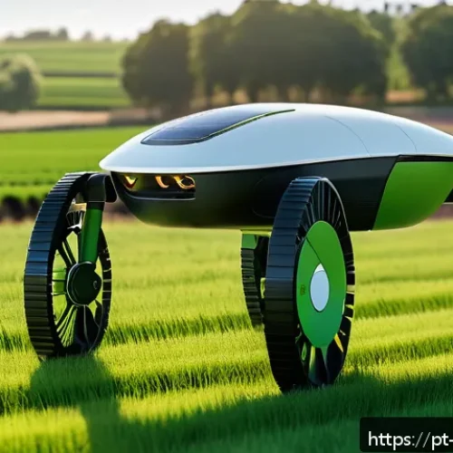 Home 30 로봇기술사와 에너지 효율 로봇 설계 - A sleek eco-friendly robot designed for agricultural precision, featuring lightweight biodegradable ...