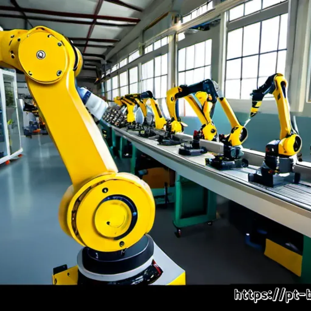 로봇기술사와 스마트 팩토리 - Photorealistic smart factory in São Paulo, Brazil, a Brazilian robotics engineer in clean industrial...